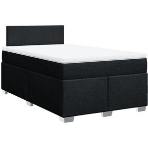 vidaXL Sommier à lattes de lit avec matelas Noir 160x200 cm Tissu pas cher