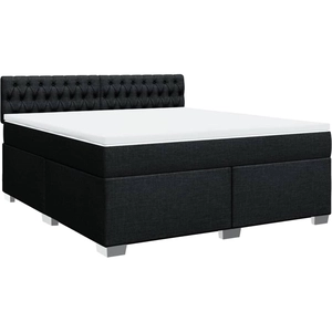 vidaXL Sommier à lattes de lit avec matelas Noir 180x200 cm Tissu pas cher