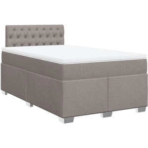 vidaXL Sommier à lattes de lit avec matelas Taupe 140x200 cm Tissu pas cher