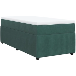 vidaXL Sommier à lattes de lit et matelas Vert foncé 160x200cm Velours pas cher