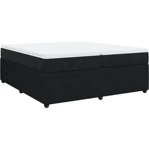 vidaXL Sommier à lattes de lit et matelas Noir 200x200 cm Velours pas cher