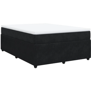 vidaXL Sommier à lattes de lit avec matelas Noir 180x200 cm Velours pas cher