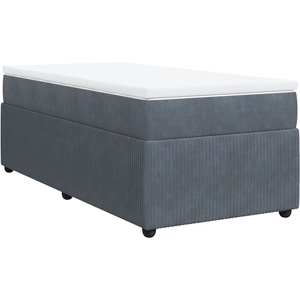 vidaXL Sommier à lattes de lit avec matelas Gris foncé 100x200 cm pas cher