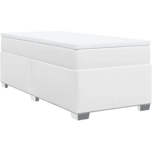 vidaXL Sommier à lattes de lit avec matelas Blanc 80x200 cm Similicuir pas cher
