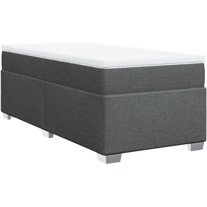 vidaXL Sommier à lattes de lit avec matelas Gris foncé 180x200cm Tissu pas cher