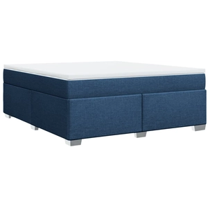 vidaXL Sommier à lattes de lit avec matelas Bleu 180x200 cm Tissu pas cher