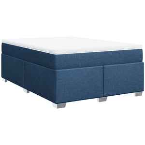vidaXL Sommier à lattes de lit avec matelas Bleu 140x200 cm Tissu pas cher
