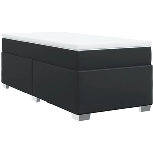 vidaXL Sommier à lattes de lit avec matelas Noir 100x200 cm Similicuir pas cher