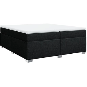 vidaXL Sommier à lattes de lit avec matelas Noir 200x200 cm Tissu pas cher