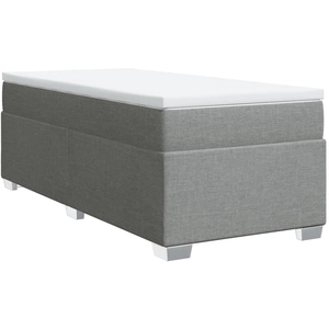 vidaXL Sommier à lattes de lit avec matelas Gris clair 200x200cm Tissu