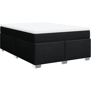 vidaXL Sommier à lattes de lit avec matelas Noir 140x190 cm Tissu pas cher