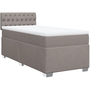 vidaXL Sommier à lattes de lit avec matelas Taupe 90x200 cm Tissu pas cher