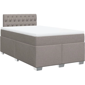vidaXL Sommier à lattes de lit avec matelas Taupe 90x190 cm Tissu pas cher