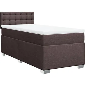 vidaXL Sommier à lattes de lit avec matelas Marron foncé 90x200 cm pas cher