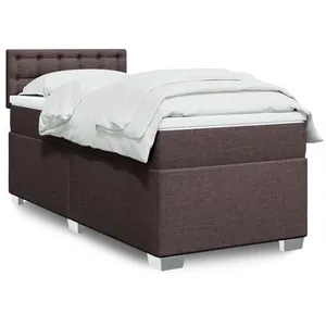 vidaXL Sommier à lattes de lit avec matelas Marron foncé 90x190 cm pas cher