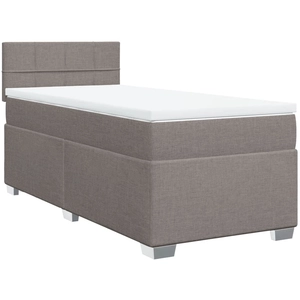 vidaXL Sommier à lattes de lit avec matelas Taupe 90x200 cm Tissu pas cher