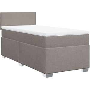 vidaXL Sommier à lattes de lit avec matelas Taupe 90x200 cm Tissu pas cher