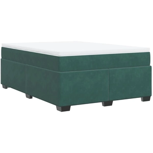 vidaXL Sommier à lattes de lit et matelas Vert foncé 200x200cm Velours pas cher