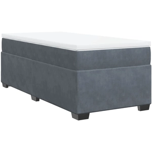 vidaXL Sommier à lattes de lit et matelas Gris foncé 80x200 cm Velours pas cher
