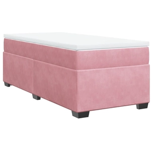 vidaXL Sommier à lattes de lit avec matelas Rose 100x200 cm Velours pas cher