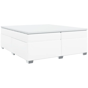 vidaXL Sommier à lattes de lit avec matelas Blanc 200x200cm Similicuir pas cher