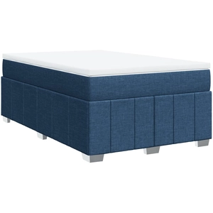 Sommier à lattes de lit avec matelas Bleu 200x200 cm Tissu Vidaxl Bleu pas cher