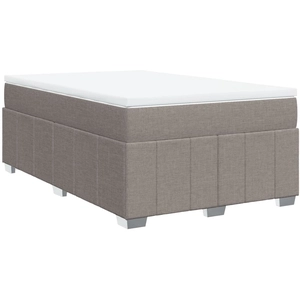Sommier à lattes de lit avec matelas Taupe 140x200 cm Tissu Vidaxl Taupe pas cher