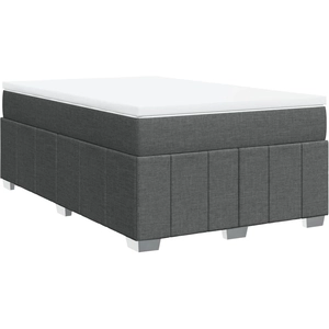 vidaXL Sommier à lattes de lit avec matelas Gris foncé 120x200cm Tissu pas cher