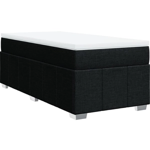 Sommier à lattes de lit avec matelas Noir 120x200 cm Tissu Vidaxl Noir pas cher