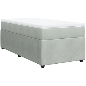 vidaXL Sommier à lattes de lit et matelas Gris clair 90x200 cm Velours pas cher