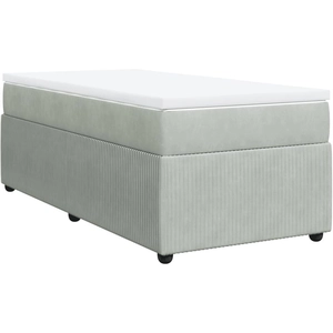 vidaXL Sommier à lattes de lit et matelas Gris clair 90x190 cm Velours pas cher