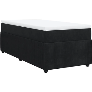 vidaXL Sommier à lattes de lit et matelas Noir 80x200 cm Velours pas cher