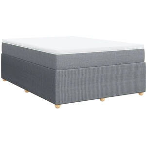 vidaXL Sommier à lattes de lit avec matelas Gris clair 160x200cm Tissu pas cher