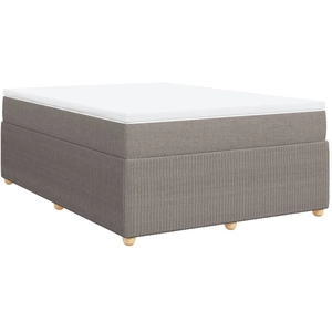 vidaXL Sommier à lattes de lit avec matelas Taupe 160x200 cm Tissu pas cher