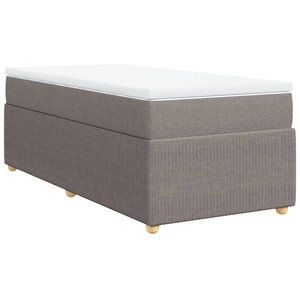 vidaXL Sommier à lattes de lit avec matelas Taupe 100x200 cm Tissu pas cher