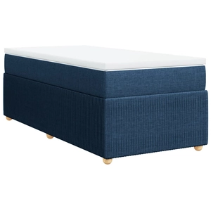vidaXL Sommier à lattes de lit avec matelas Bleu 180x200 cm Tissu pas cher