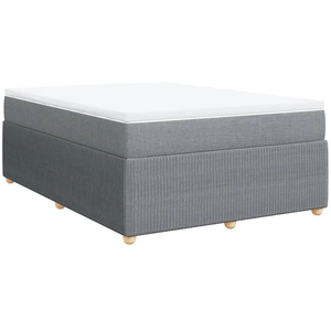 vidaXL Sommier à lattes de lit avec matelas Gris clair 140x190cm Tissu pas cher