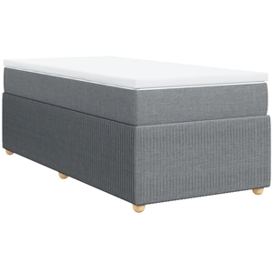 vidaXL Sommier à lattes de lit et matelas Gris clair 90x190 cm Tissu pas cher