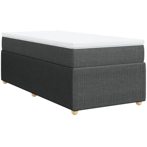 vidaXL Sommier à lattes de lit et matelas Gris foncé 90x190 cm Tissu pas cher