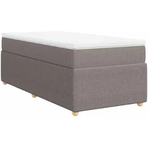 Sommier à lattes de lit avec matelas Taupe 90x190 cm Tissu Vidaxl Taupe pas cher
