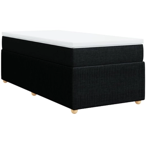 vidaXL Sommier à lattes de lit avec matelas Noir 140x190 cm Tissu pas cher