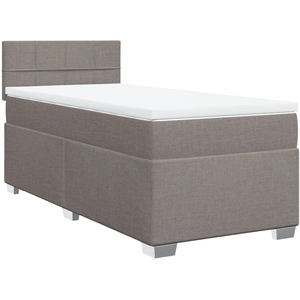 vidaXL Sommier à lattes de lit avec matelas Taupe 140x200 cm Tissu pas cher