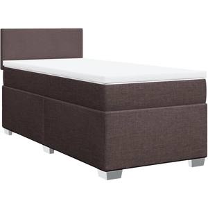 vidaXL Sommier à lattes de lit avec matelas Marron foncé 140x190 cm pas cher