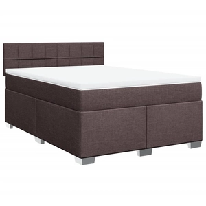 vidaXL Sommier à lattes de lit avec matelas Marron foncé 140x190 cm pas cher