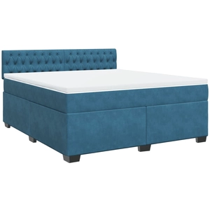 vidaXL Sommier à lattes de lit et matelas Bleu 200x200 cm velours pas cher