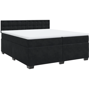 vidaXL Sommier à lattes de lit et matelas Noir 200x200 cm Velours pas cher