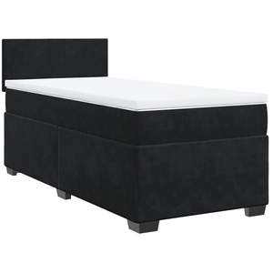 vidaXL Sommier à lattes de lit et matelas Noir 160x200 cm Velours pas cher