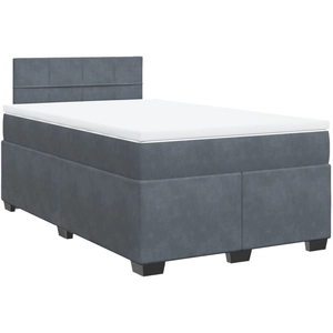 vidaXL Sommier à lattes de lit et matelas Gris foncé 160x200cm Velours pas cher