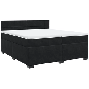 vidaXL Sommier à lattes de lit et matelas Noir 160x200 cm Velours pas cher