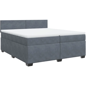 vidaXL Sommier à lattes de lit et matelas Gris foncé 200x200cm Velours pas cher